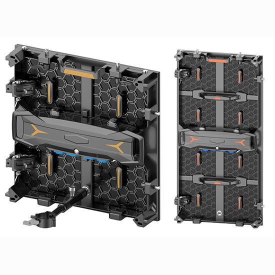 LDR seriea Kanpoko alokairuko LED pantaila eraginkorra, 500x500mm-ko aluminiozko galdaketa aluminiozko panela, lanpara babesarekin modulua babesteko kurba blokeatzeko euskarriekin bihurtzen da kurba led pantaila